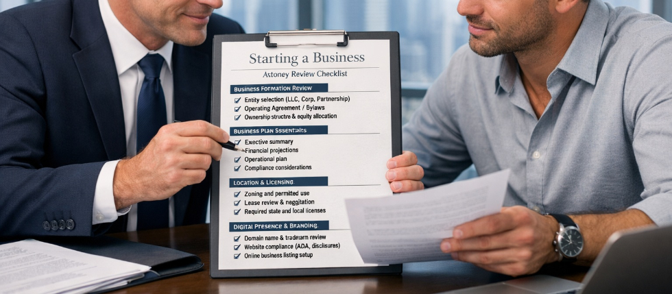 starting a business in Staten Island attorney review checklist for business formation leases licensing and planning
