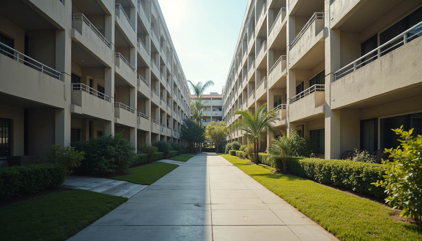 High angle view of an urban apartment complex attracting renters